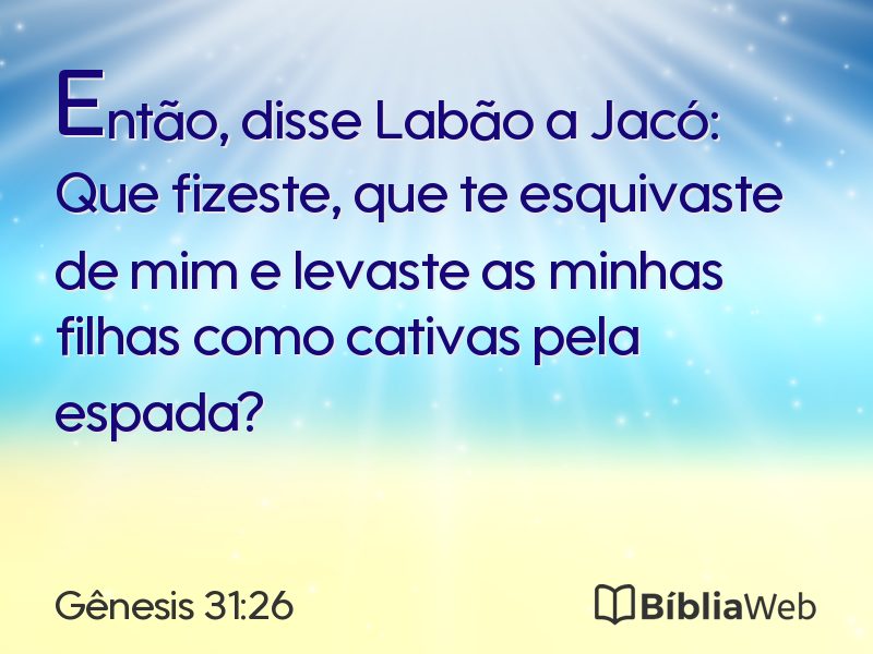 Gênesis 31:26 em imagem para compartilhar
