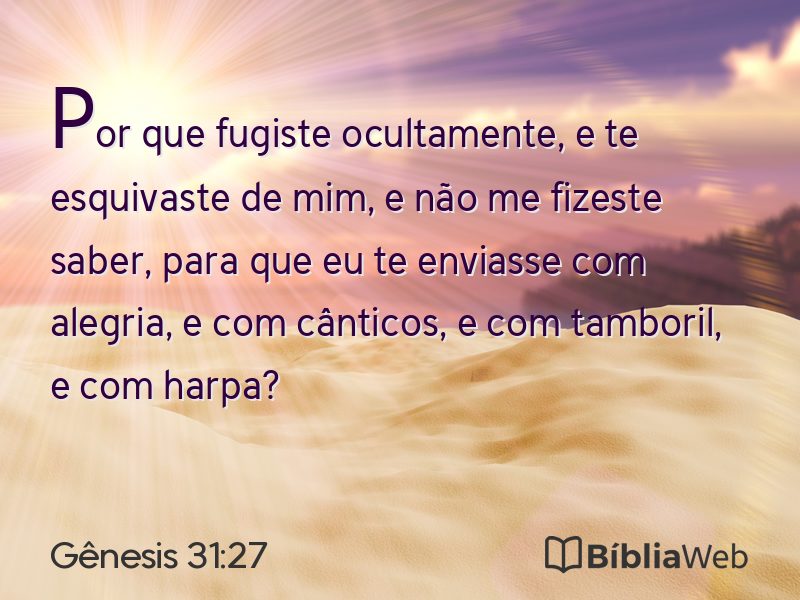 Gênesis 31:27 em imagem para compartilhar