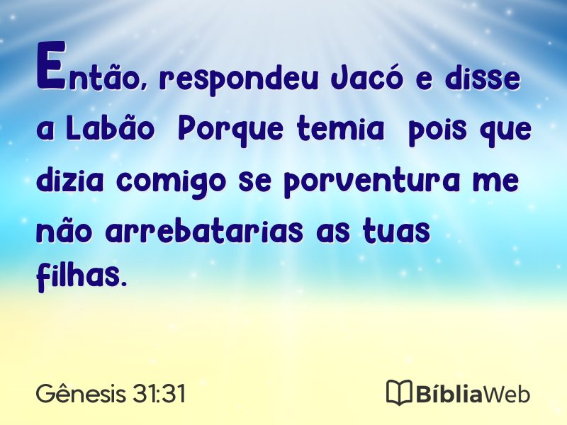 Gênesis 31:31 em imagem para compartilhar