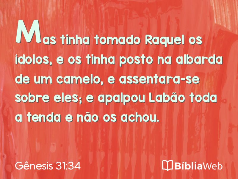 Gênesis 31:34 em imagem para compartilhar