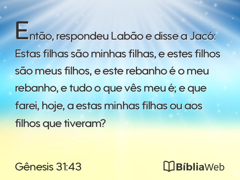 Gênesis 31:43 em imagem para compartilhar