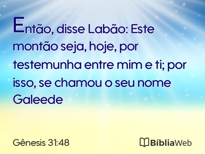 Gênesis 31:48 em imagem para compartilhar