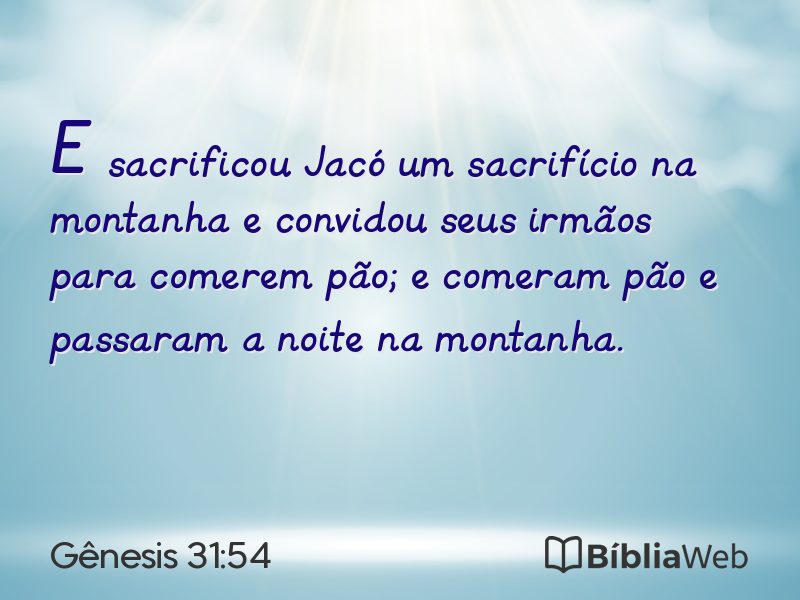Gênesis 31:54 em imagem para compartilhar