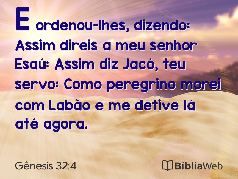 Gênesis 32:4 em imagem para compartilhar