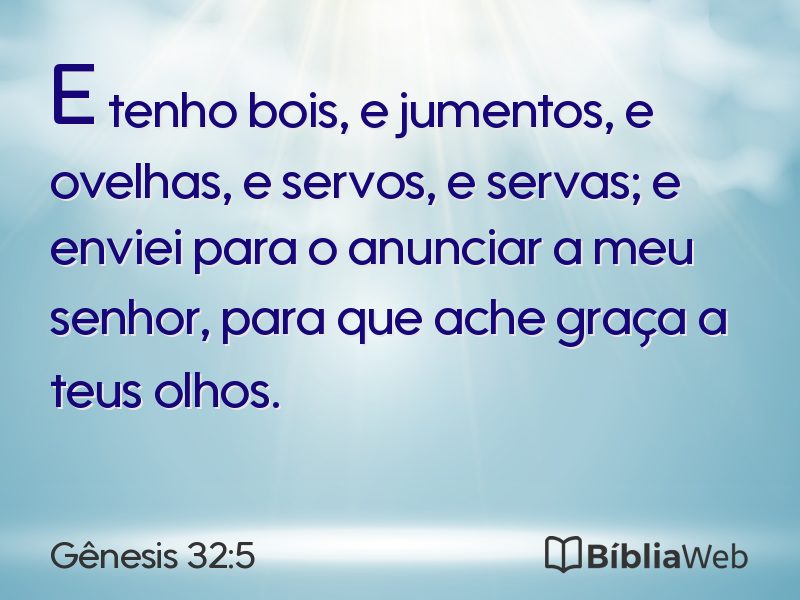 Gênesis 32:5 em imagem para compartilhar