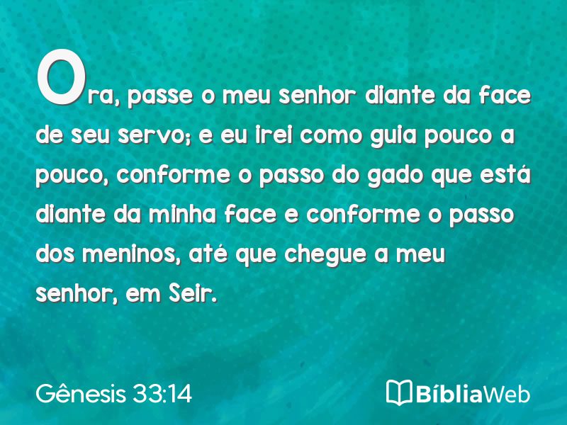 Gênesis 33:14 em imagem para compartilhar