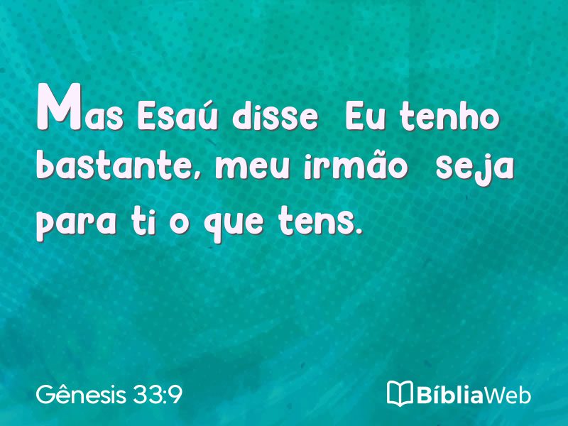 Gênesis 33:9 em imagem para compartilhar