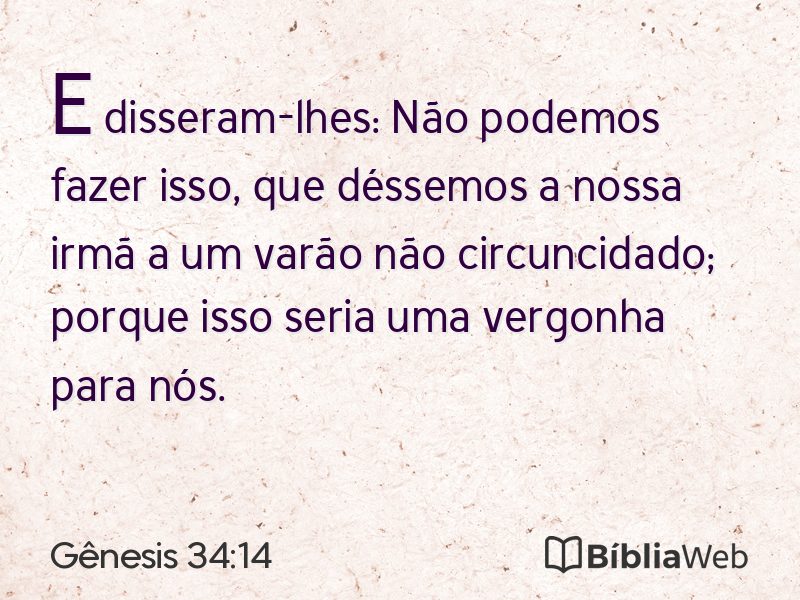Gênesis 34:14 em imagem para compartilhar