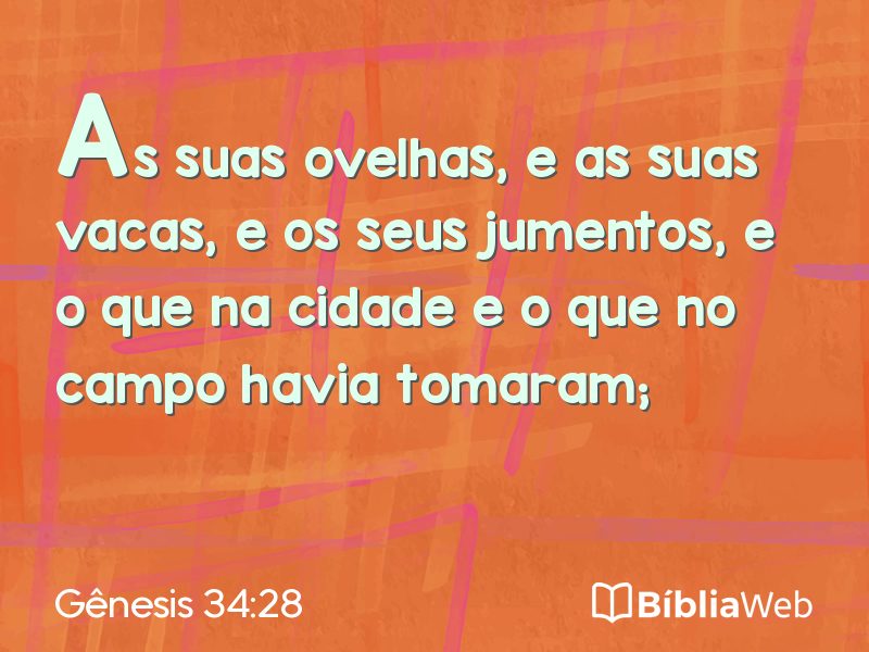Gênesis 34:28 em imagem para compartilhar