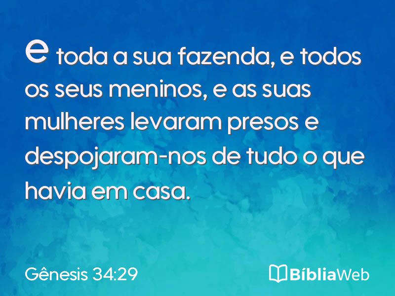 Gênesis 34:29 em imagem para compartilhar