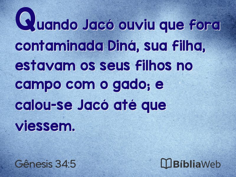 Gênesis 34:5 em imagem para compartilhar