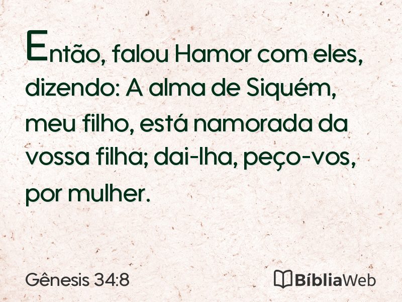 Gênesis 34:8 em imagem para compartilhar