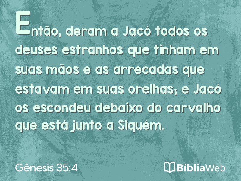 Gênesis 35:4 em imagem para compartilhar