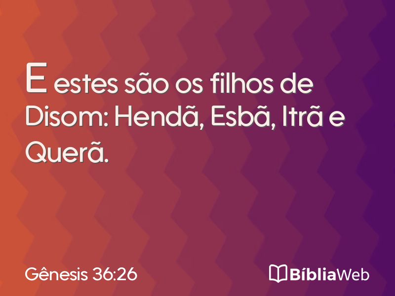 Gênesis 36:26 em imagem para compartilhar