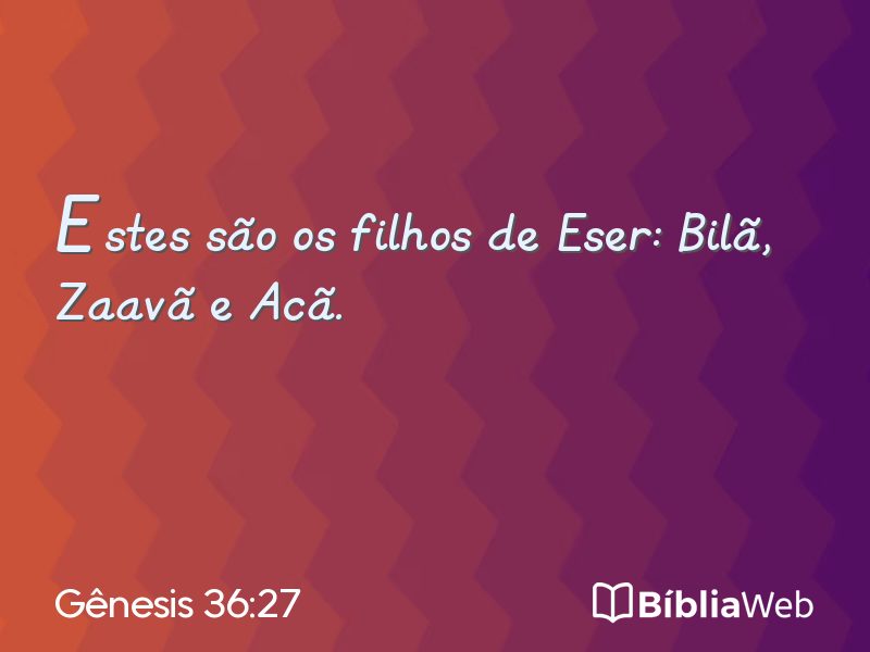 Gênesis 36:27 em imagem para compartilhar