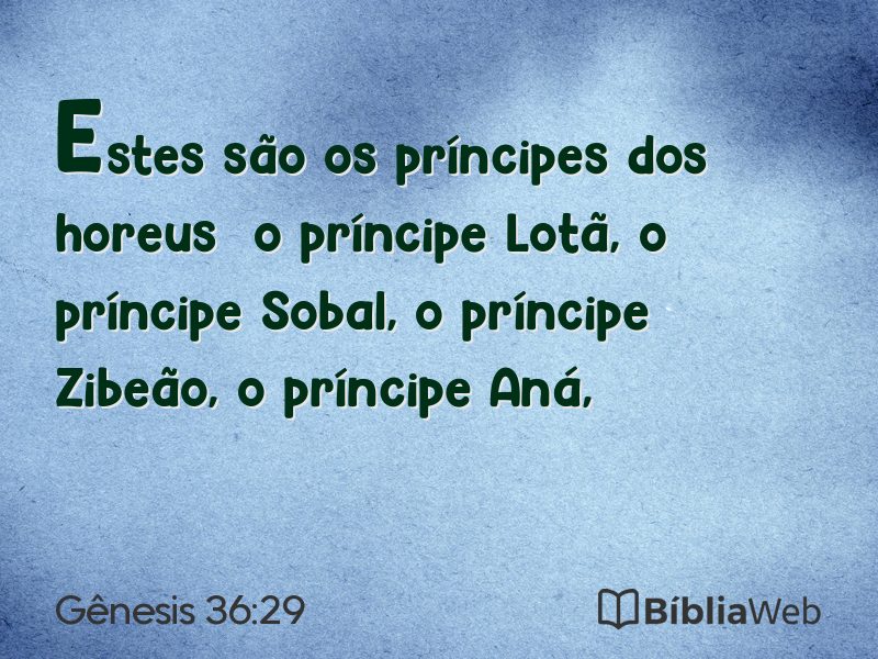 Gênesis 36:29 em imagem para compartilhar