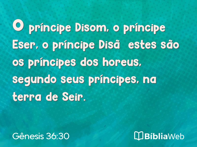 Gênesis 36:30 em imagem para compartilhar