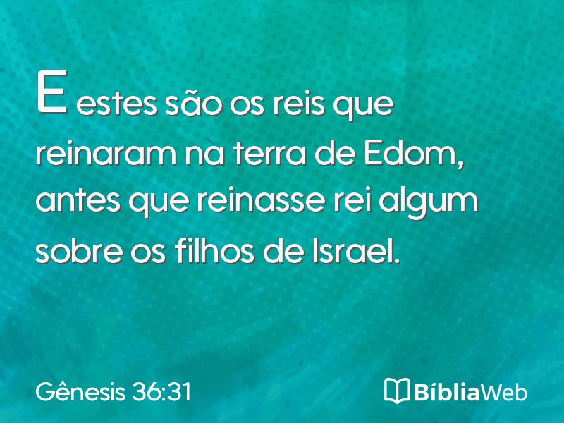 Gênesis 36:31 em imagem para compartilhar
