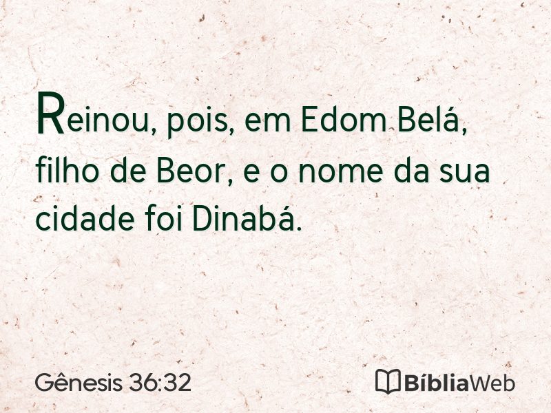 Gênesis 36:32 em imagem para compartilhar