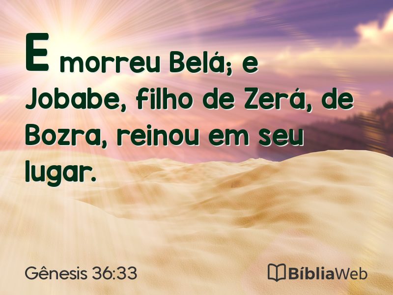Gênesis 36:33 em imagem para compartilhar