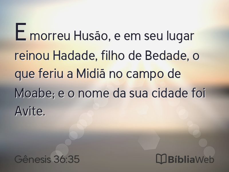 Gênesis 36:35 em imagem para compartilhar