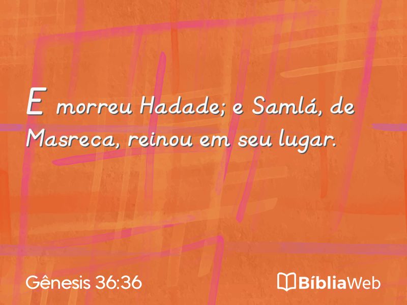 Gênesis 36:36 em imagem para compartilhar