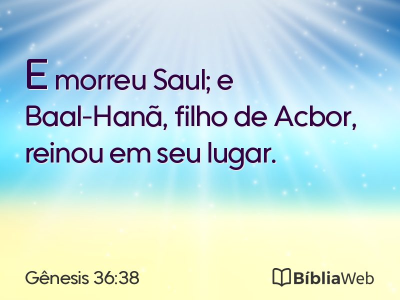 Gênesis 36:38 em imagem para compartilhar