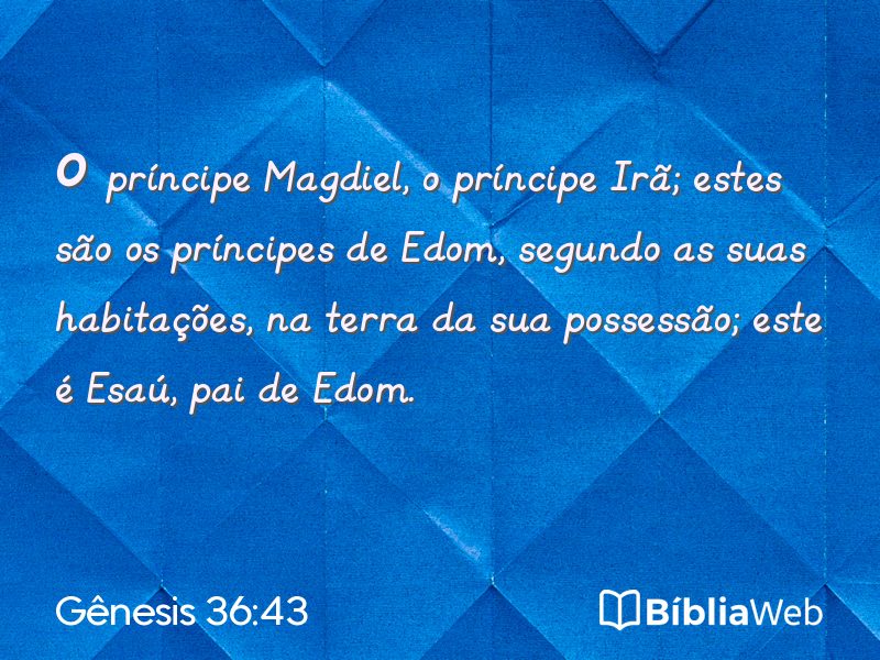 Gênesis 36:43 em imagem para compartilhar