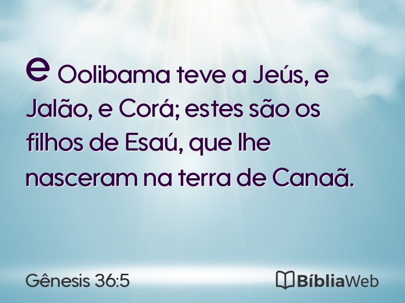 Gênesis 36:5 em imagem para compartilhar