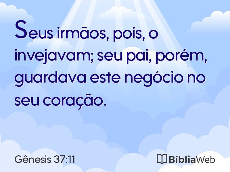 Gênesis 37:11 em imagem para compartilhar