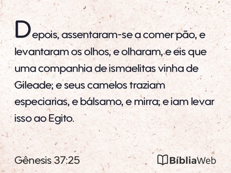 Gênesis 37:25 em imagem para compartilhar