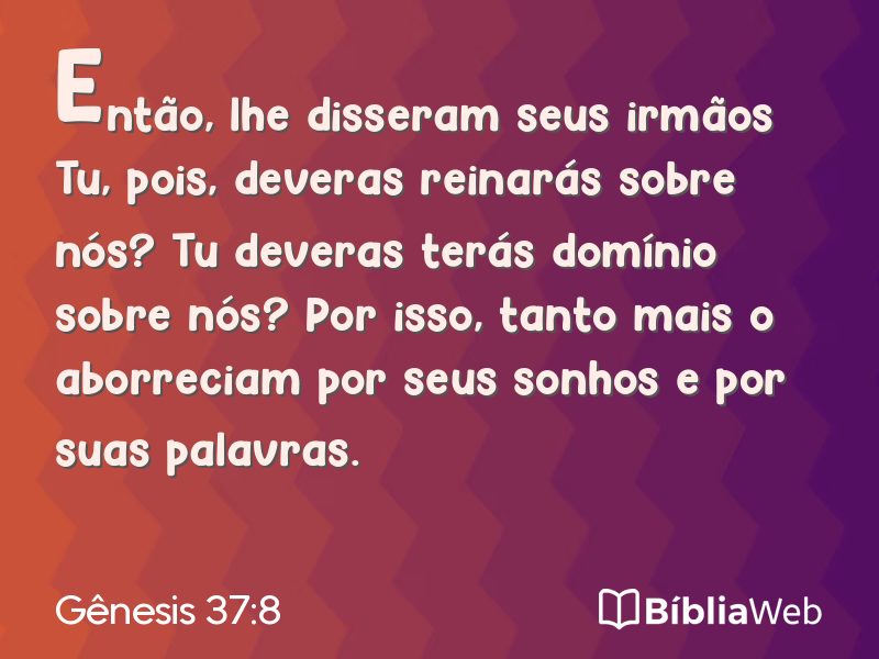 Gênesis 37:8 em imagem para compartilhar