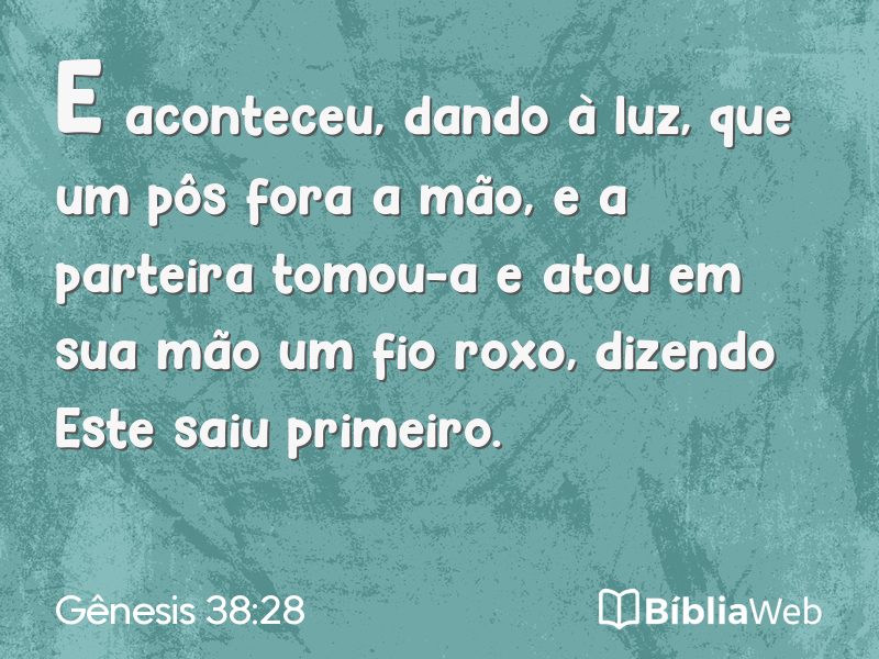 Gênesis 38:28 em imagem para compartilhar