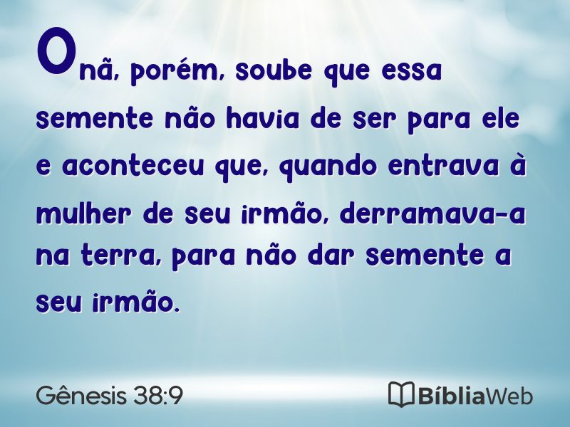 Gênesis 38:9 em imagem para compartilhar