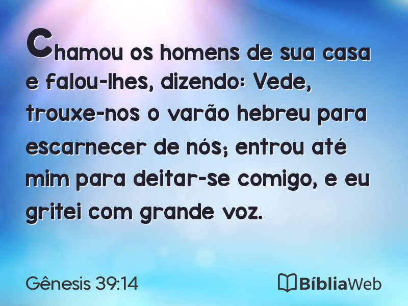 Gênesis 39:14 em imagem para compartilhar