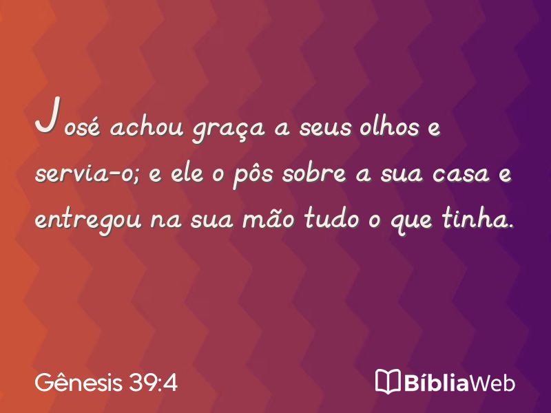 Gênesis 39:4 em imagem para compartilhar