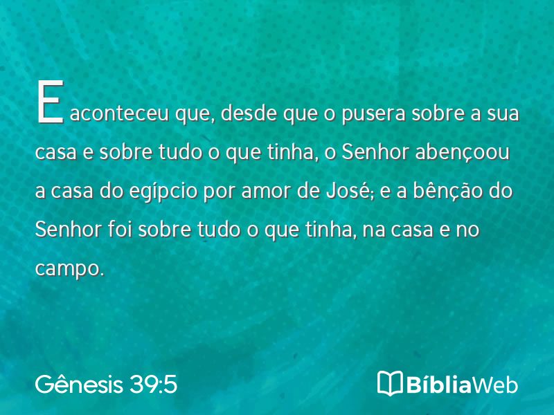 Gênesis 39:5 em imagem para compartilhar