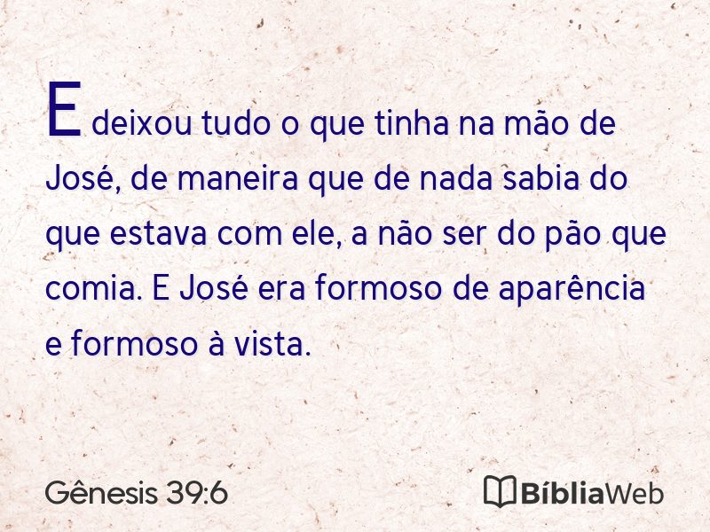 Gênesis 39:6 em imagem para compartilhar
