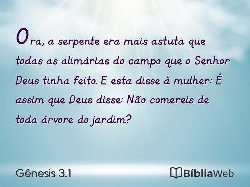 Gênesis 3:1 em imagem para compartilhar