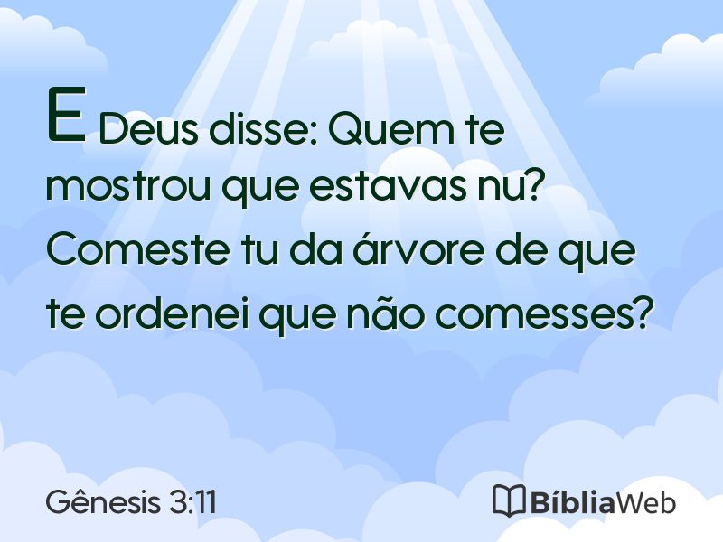 Gênesis 3:11 em imagem para compartilhar