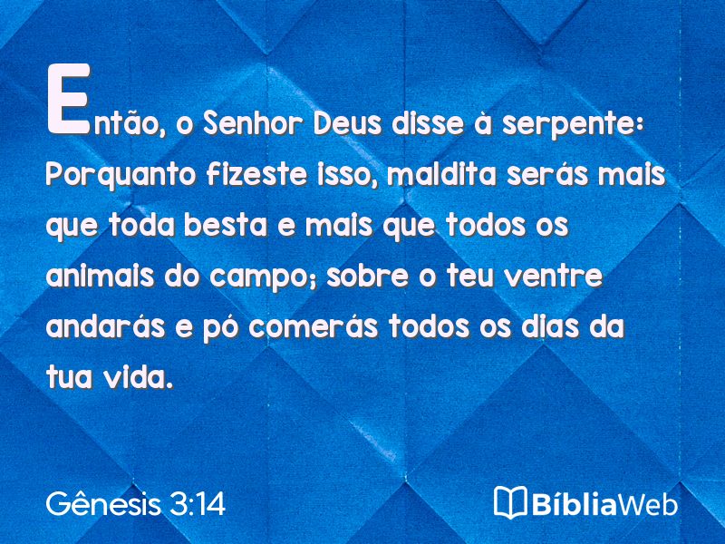 Gênesis 3:14 em imagem para compartilhar