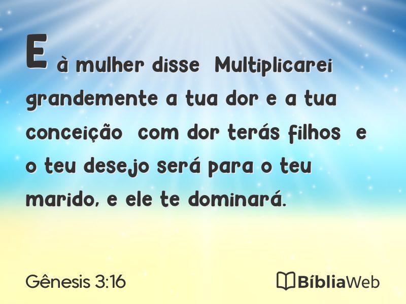 Gênesis 3:16 em imagem para compartilhar