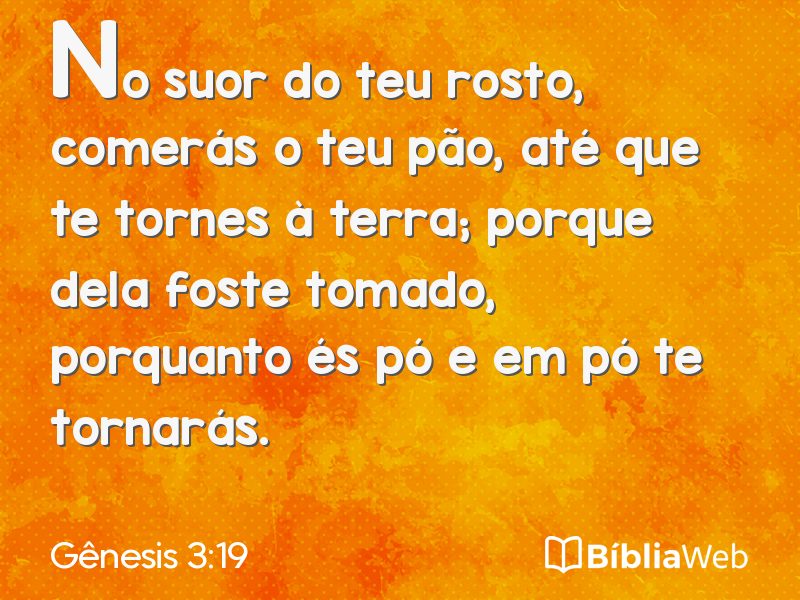 Gênesis 3:19 em imagem para compartilhar