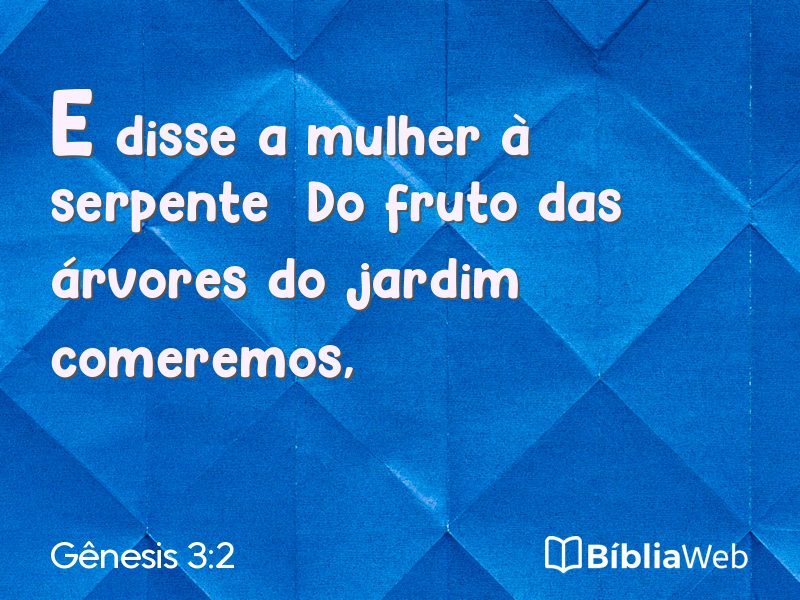 Gênesis 3:2 em imagem para compartilhar