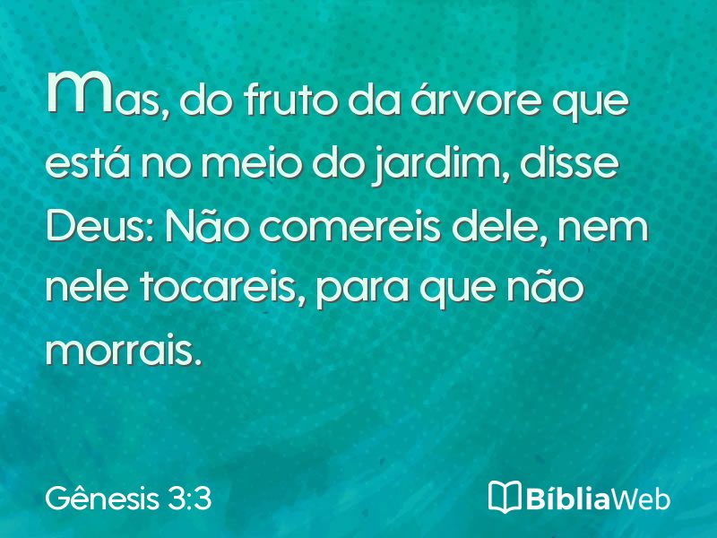 Gênesis 3:3 em imagem para compartilhar