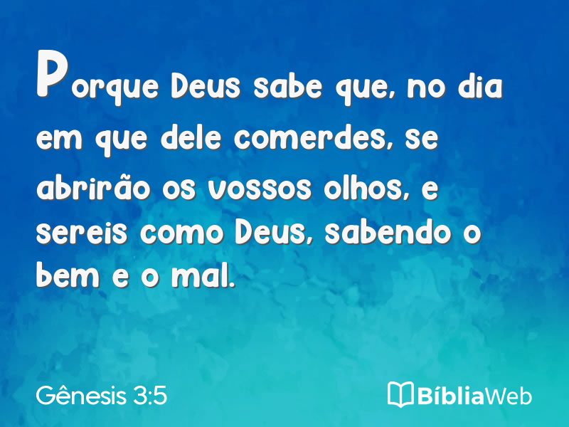 Gênesis 3:5 em imagem para compartilhar