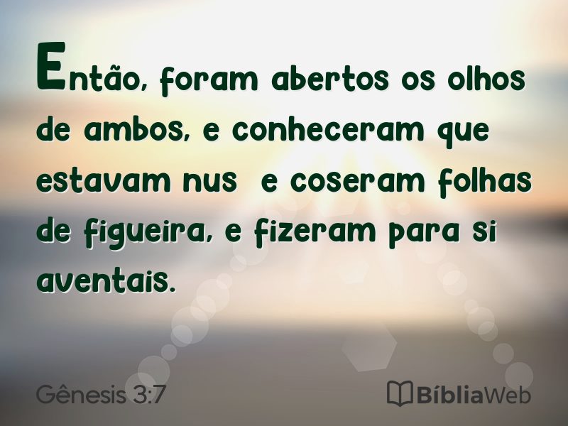 Gênesis 3:7 em imagem para compartilhar