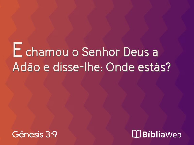 Gênesis 3:9 em imagem para compartilhar