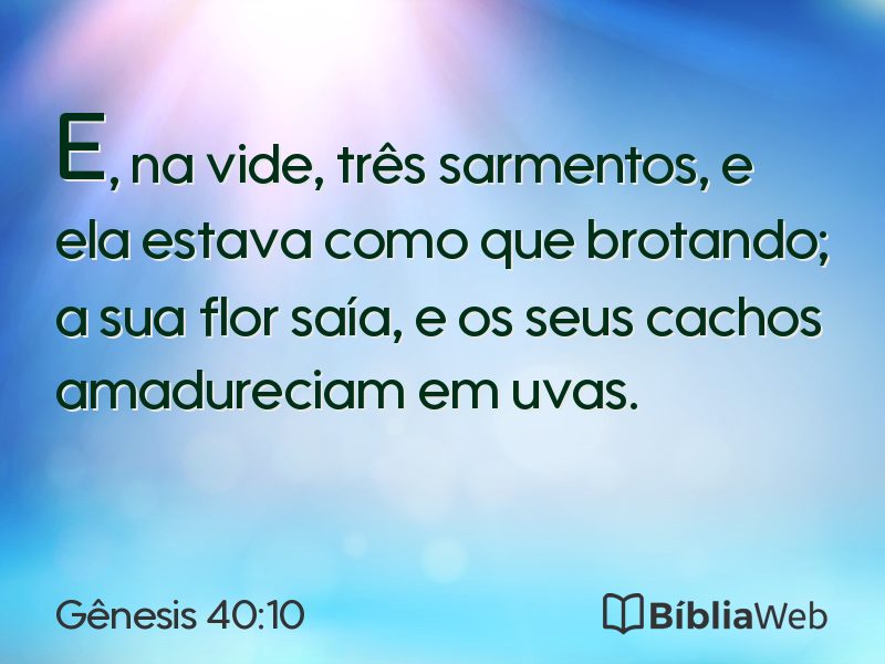 Gênesis 40:10 em imagem para compartilhar