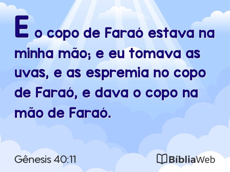 Gênesis 40:11 em imagem para compartilhar
